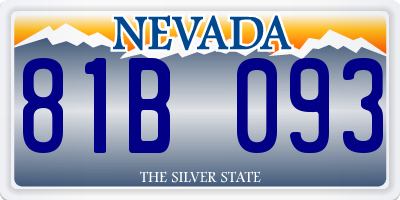 NV license plate 81B093