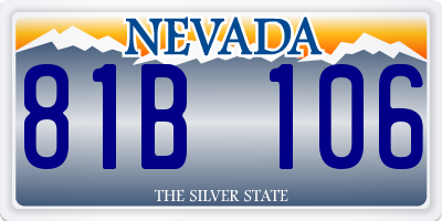 NV license plate 81B106