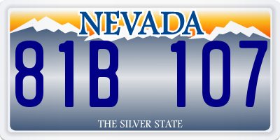 NV license plate 81B107