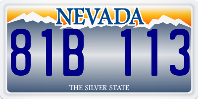 NV license plate 81B113