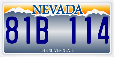 NV license plate 81B114