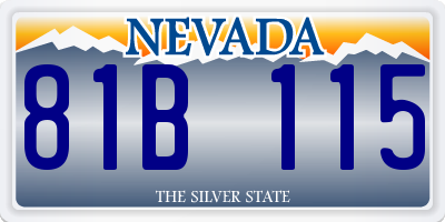 NV license plate 81B115