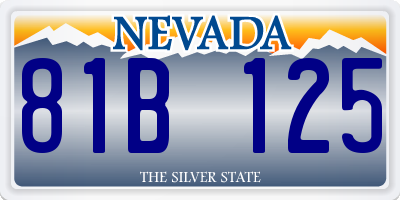 NV license plate 81B125