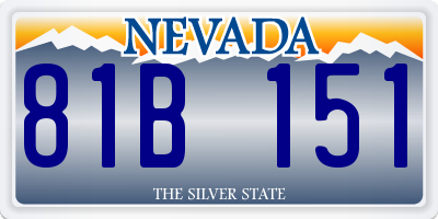 NV license plate 81B151