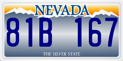 NV license plate 81B167