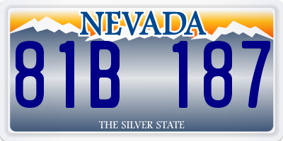NV license plate 81B187