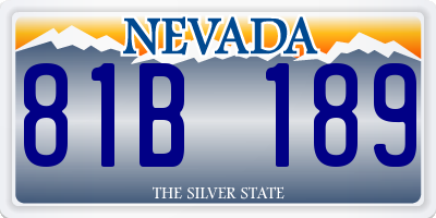 NV license plate 81B189
