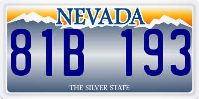 NV license plate 81B193