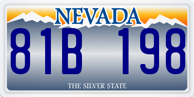 NV license plate 81B198