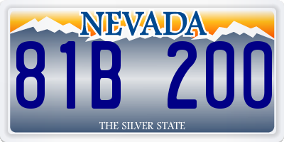 NV license plate 81B200