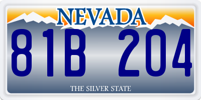 NV license plate 81B204