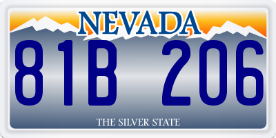 NV license plate 81B206