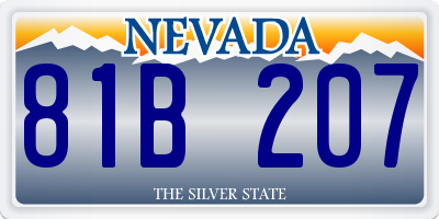 NV license plate 81B207