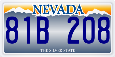 NV license plate 81B208
