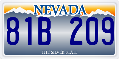 NV license plate 81B209