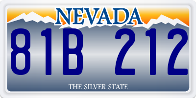 NV license plate 81B212