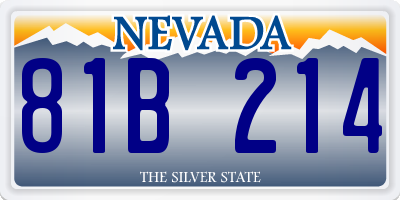 NV license plate 81B214