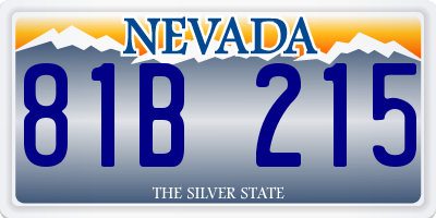NV license plate 81B215
