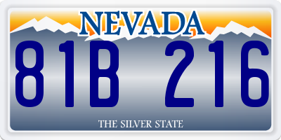 NV license plate 81B216