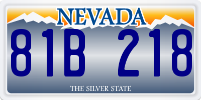 NV license plate 81B218