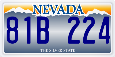 NV license plate 81B224