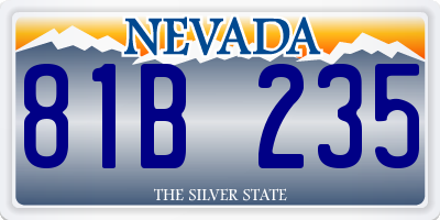 NV license plate 81B235