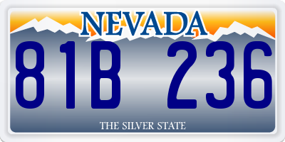 NV license plate 81B236