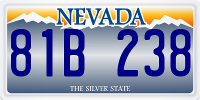 NV license plate 81B238