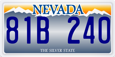 NV license plate 81B240