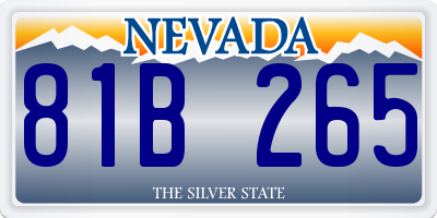NV license plate 81B265