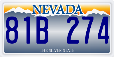 NV license plate 81B274