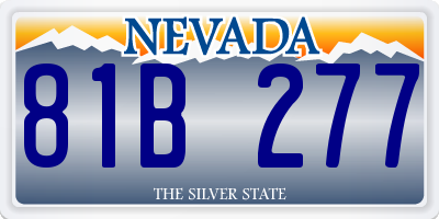 NV license plate 81B277