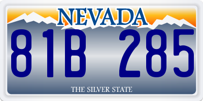NV license plate 81B285