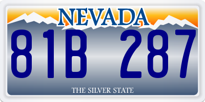 NV license plate 81B287