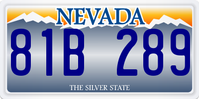 NV license plate 81B289