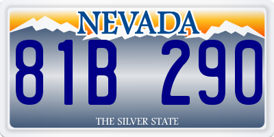NV license plate 81B290