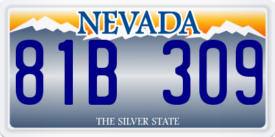NV license plate 81B309