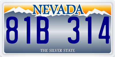 NV license plate 81B314