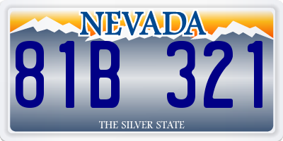 NV license plate 81B321