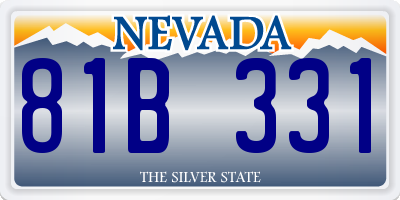 NV license plate 81B331