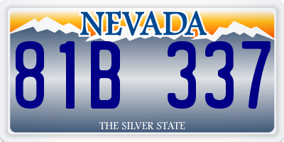 NV license plate 81B337
