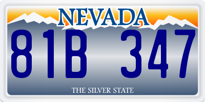 NV license plate 81B347