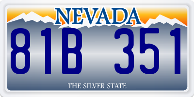 NV license plate 81B351