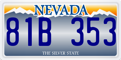 NV license plate 81B353