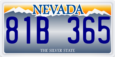 NV license plate 81B365