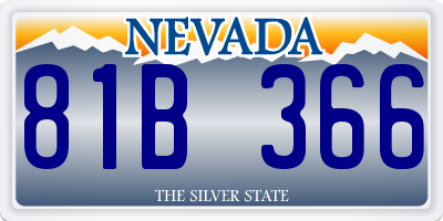 NV license plate 81B366