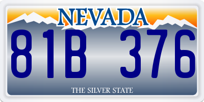 NV license plate 81B376