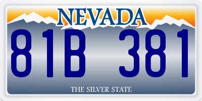 NV license plate 81B381
