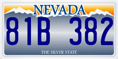 NV license plate 81B382