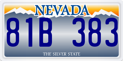 NV license plate 81B383